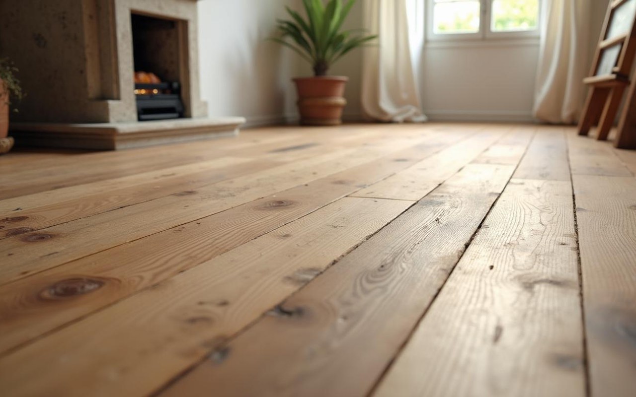 Illustration réaliste sur sous couche parquet rattrapage niveau