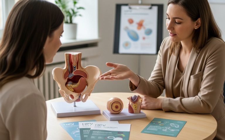 Consultation médicale sur le dépistage du papillomavirus avec un professionnel de santé.