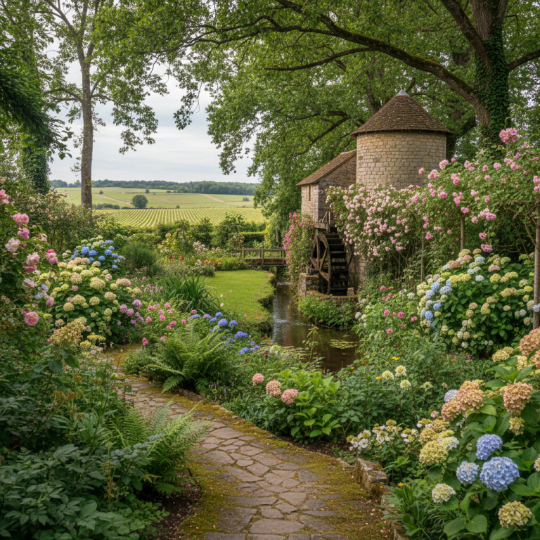Illustration réaliste sur Le Jardin de la Souloire : havre romantique aux portes de Bordeaux